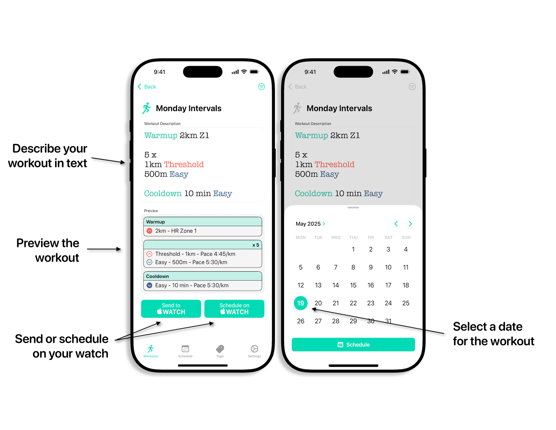 Workout Writer App Screenshots